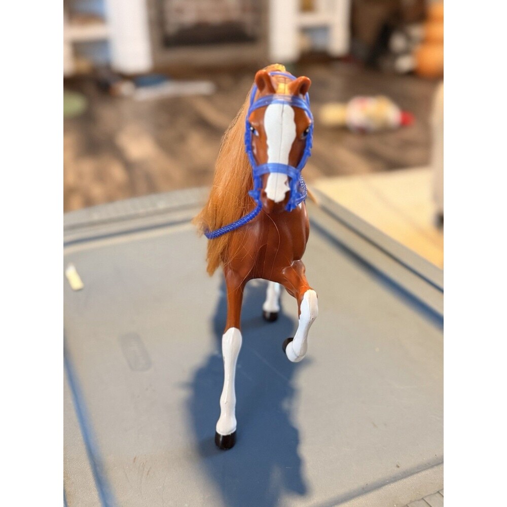 Vintage 2000 Mattel Barbie Sparkle Beauties Blue Diamond Horse Brown Pony